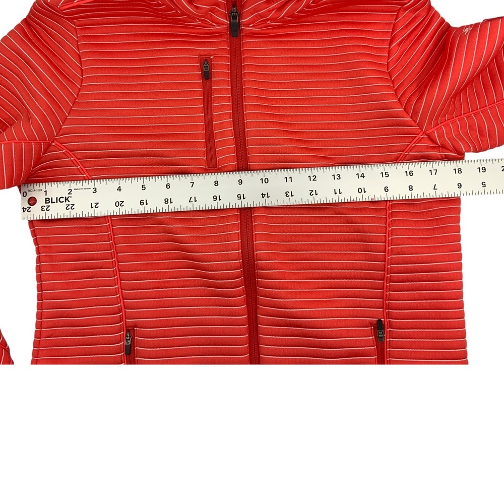 Peter Millar Crown Sport Womens Med Coral Striped Wicking Full Zip Golf Jacket - Picture 3 of 7